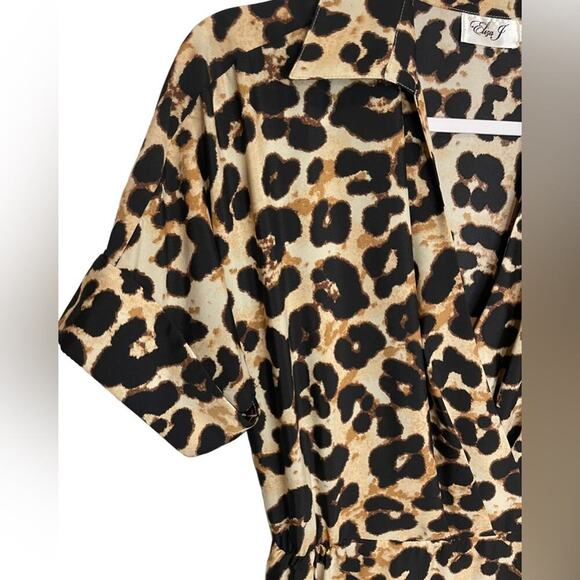 ELIZA J Animal Print Midi Shirtdress Size 6 EUC $138 MSRP - Picture 8 of 16